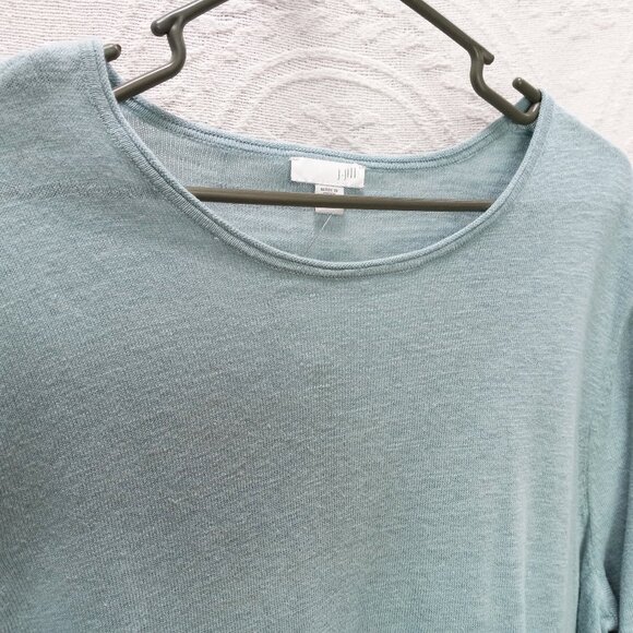 J. Jill Dusty Aqua Color Linen/Cotton 3/4 Sleeve Crew Neck Shirt 2XL (T-372) - Picture 4 of 7